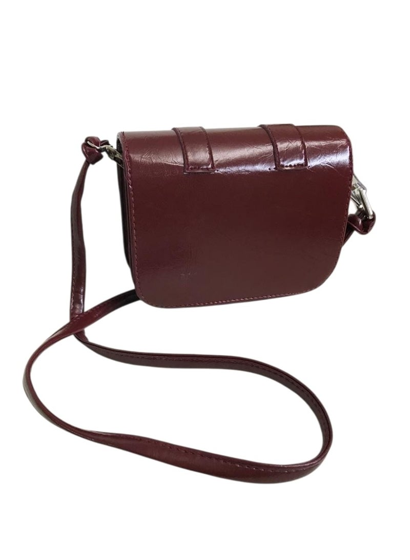Small Crossbody Bag for Women and Girls, Shiny Faux Leather Design, Lightweight and Stylish, Ideal for Daily Use, Size 14 cm Length x 18 cm Width - Image 3